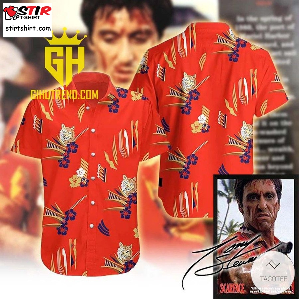 Montana Hawaiian Shirt For Summer Beach  Outfit Tony Montana 