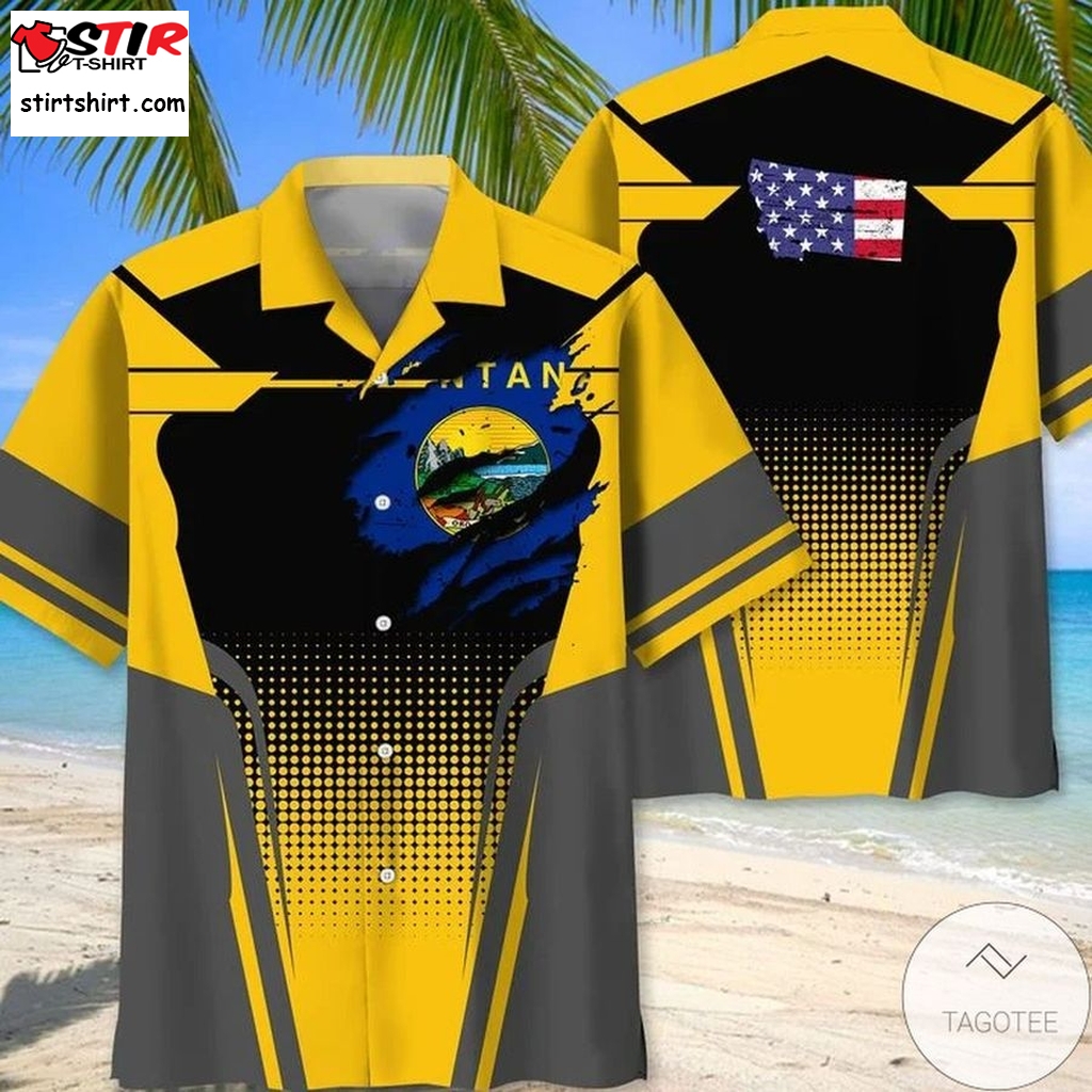Montana Yellow American Hawaiian Shirt  Outfit Tony Montana 