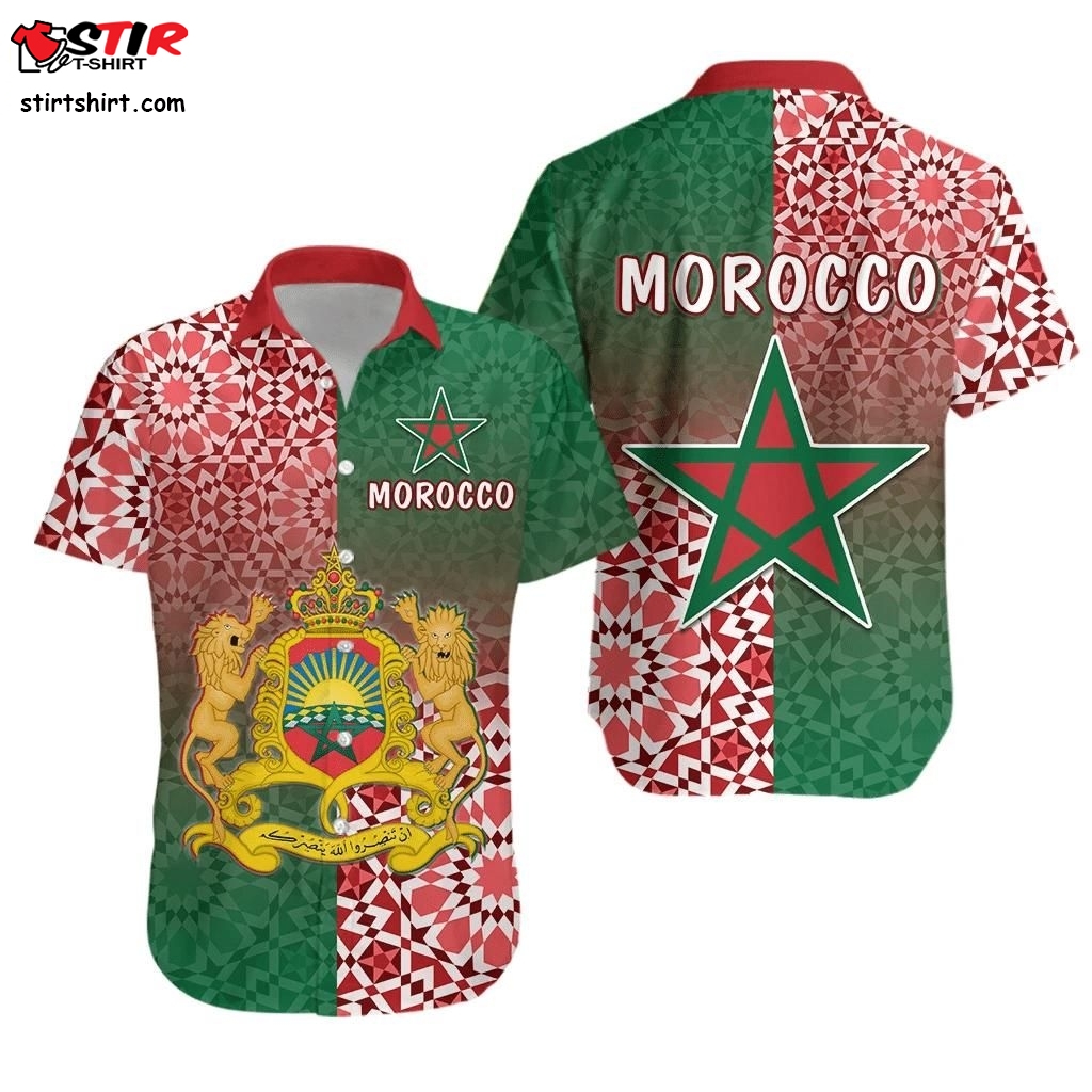 Morocco Pattern Hawaiian Shirt Coat Of Arms Lt13  How To Tie A 