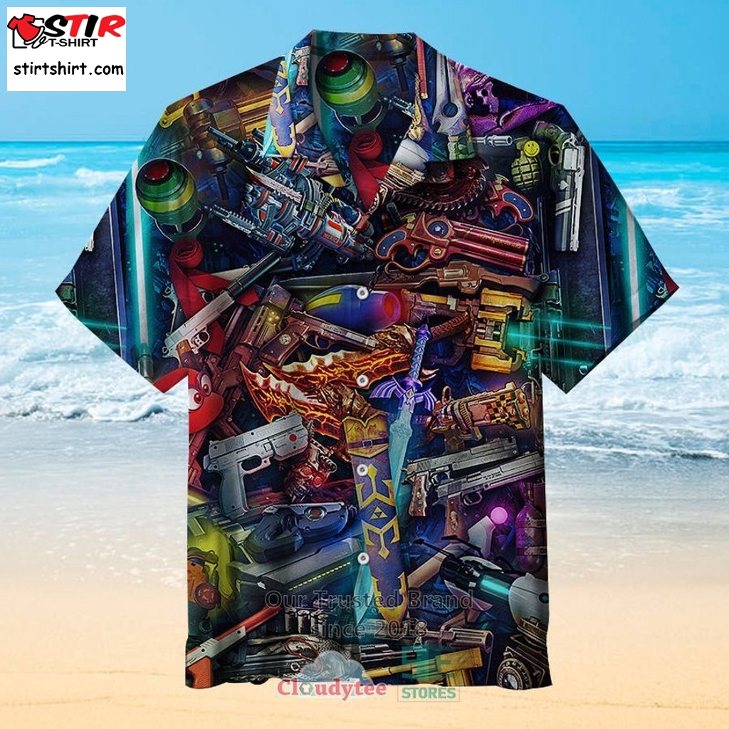 Most Popular Weapons In Video Games Hawaiian Shirt  Video Game 