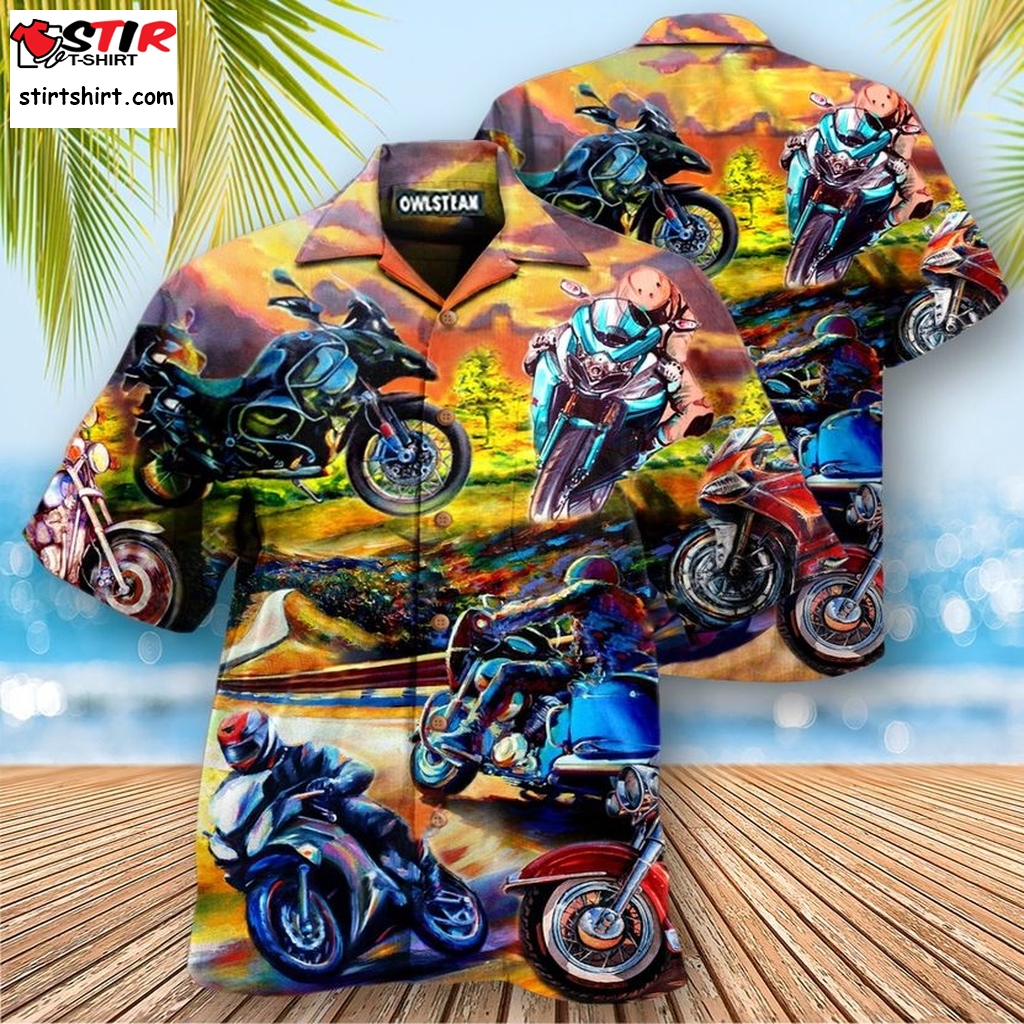 Motorcycling Under The Sunset Edition Hawaiian Shirt