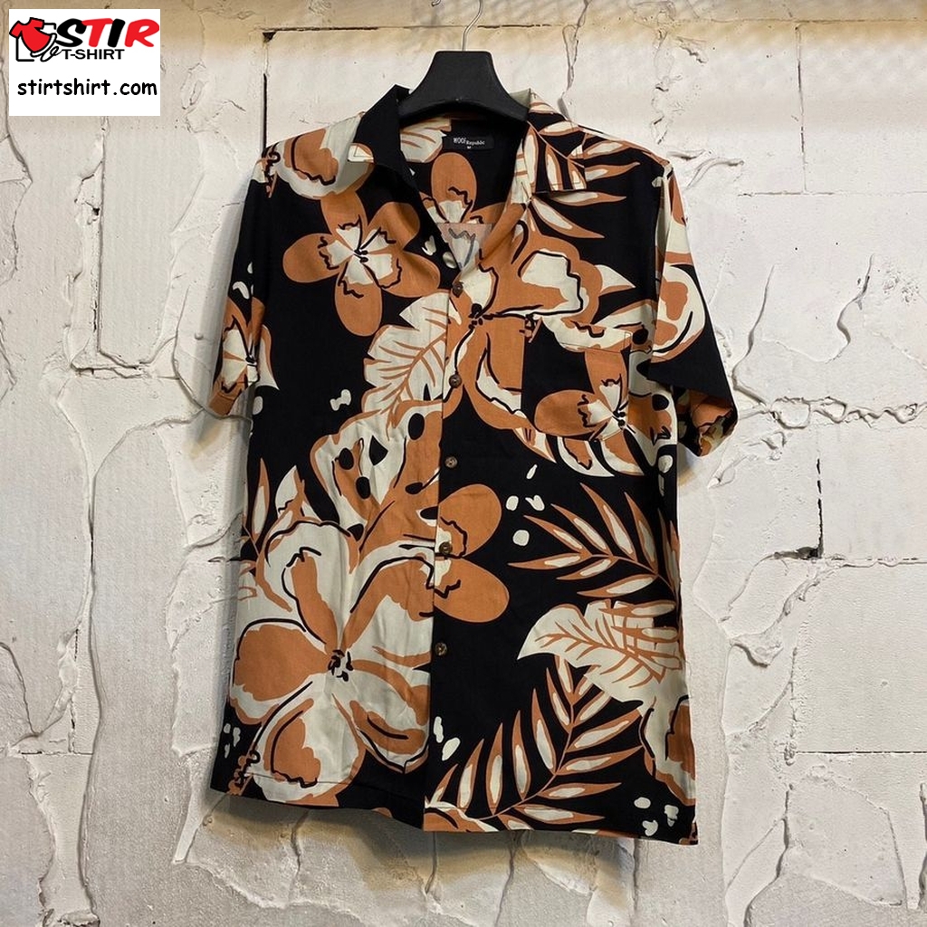 Muliticolored Hawaiian Shirt   Short Sleeved   Floral Print   Tropical Style   Slim Fit   Gl Boutik 1