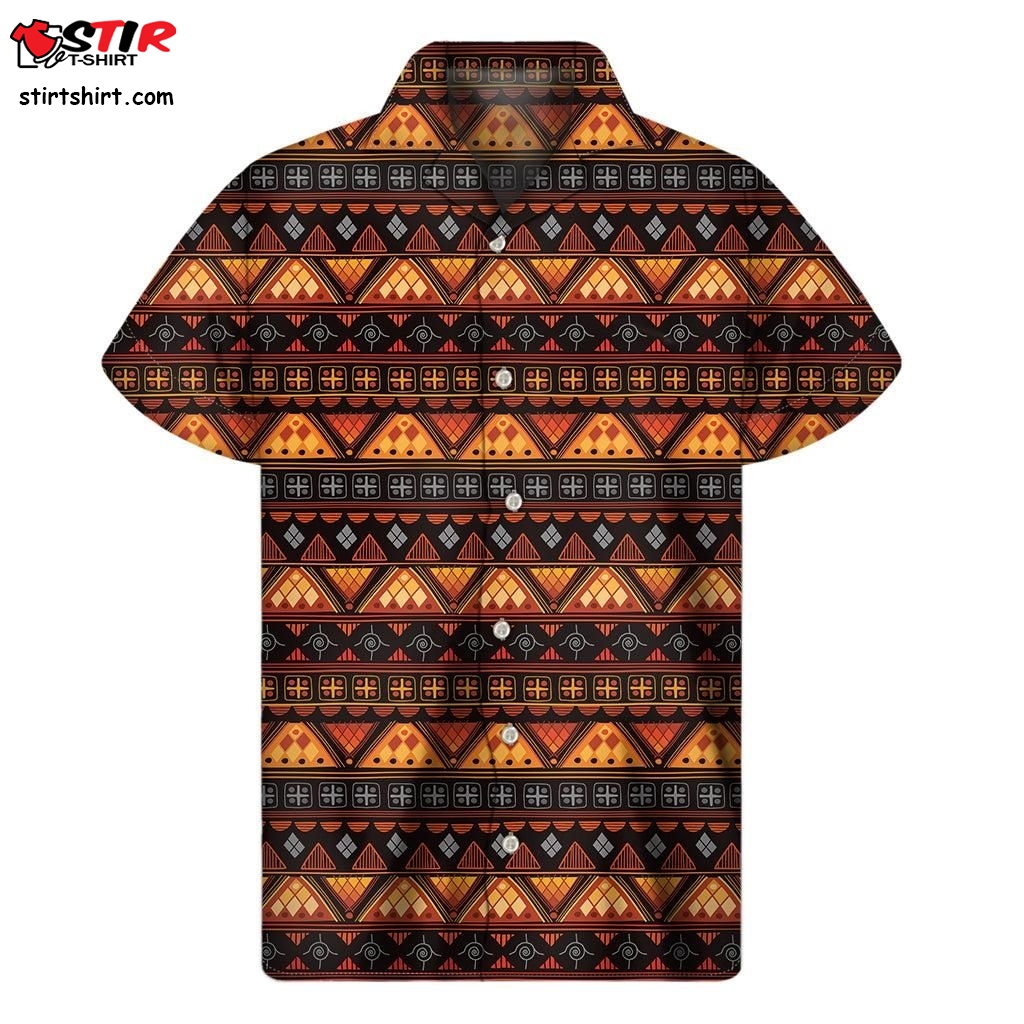 Native Tribal N Pattern Print Mens Short Sleeve Shirt  Rrl 