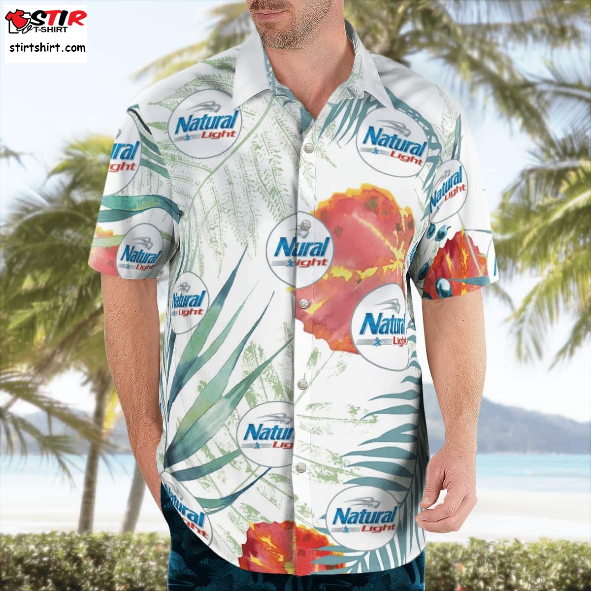 Natural Light Hawaiian Shirt Trendy Summer Gift  Natty Light 