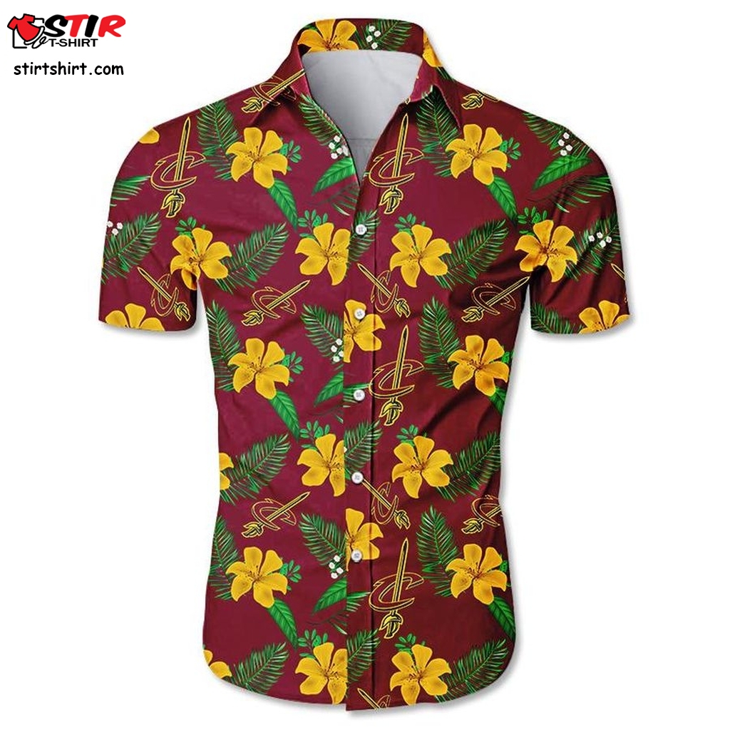 Nba Cleveland Cavaliers Floral Hawaiian Shirt Small Flowers  Cleveland Indians 