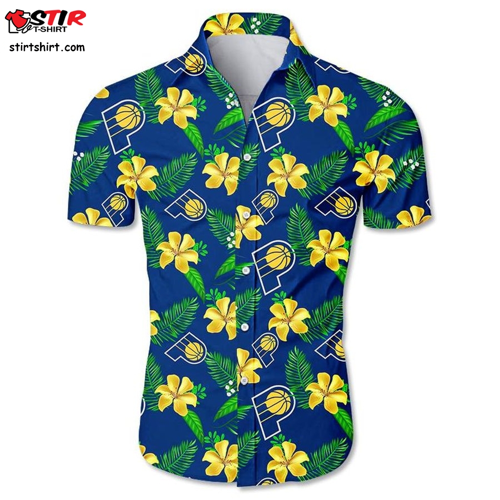 Nba Indiana Pacers Floral Hawaiian Shirt Small Flowers  Fourth Of July 