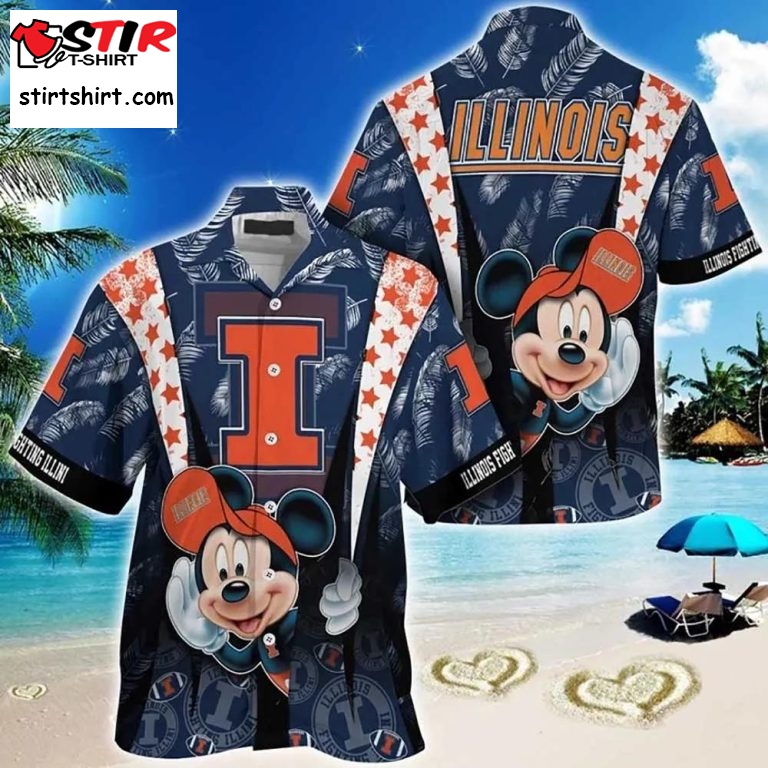 Ncaa Illinois Fighting Illini Mickey Mouse Hawaiian Shirt Outfit