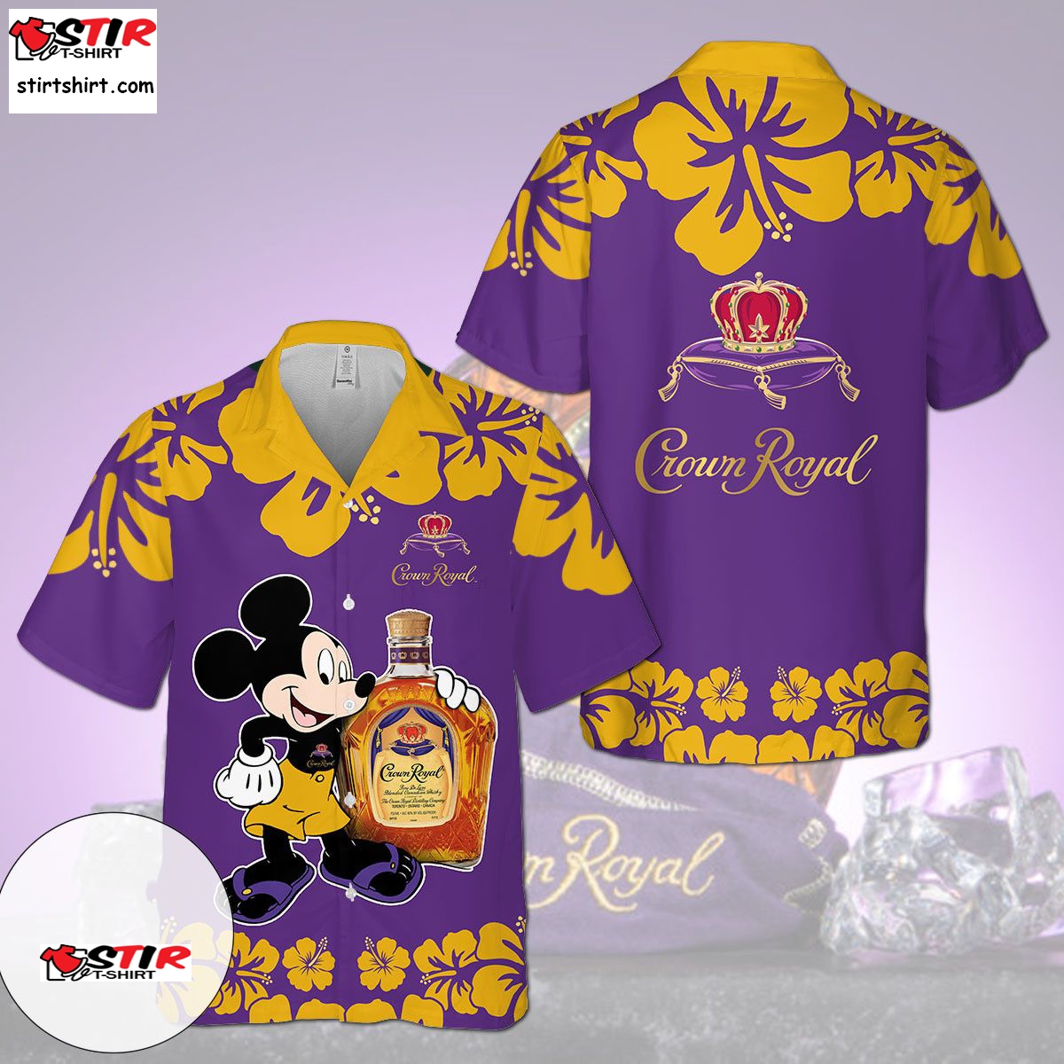 Near You Crown Royal Mickey Mouse Whiskey Hawaiian Shirt