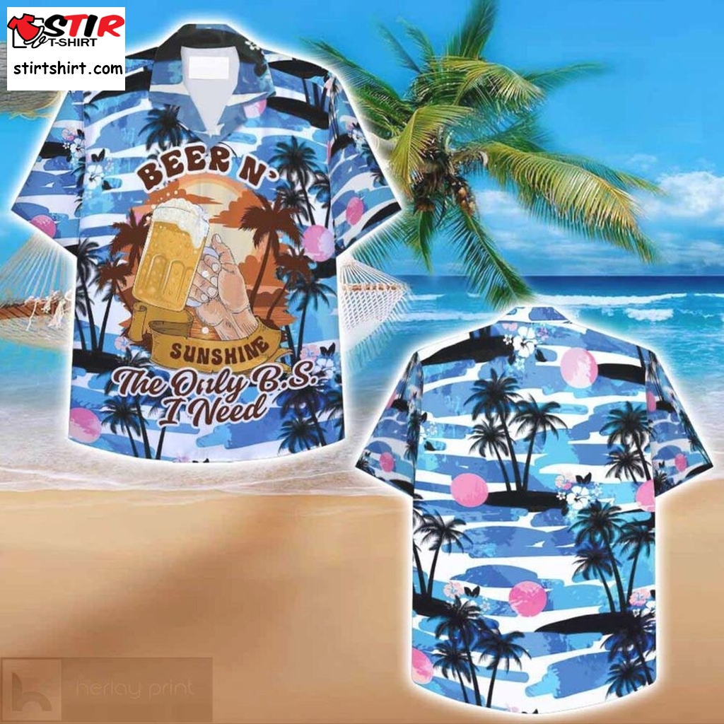 Need Is Beer N Sunshine Retro Beach Hawaiian Shirt