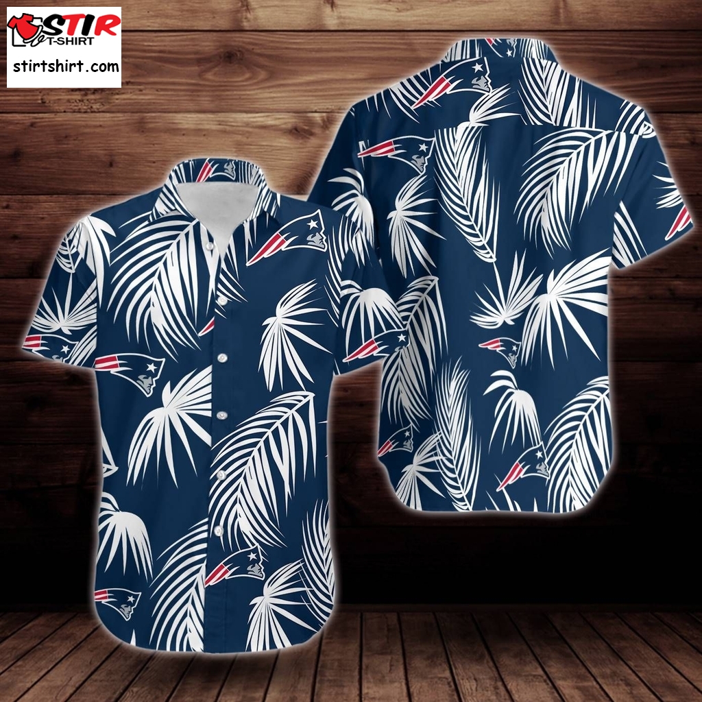New England Patriots Flower Short Sleeve Hawaiian Shirt Big And