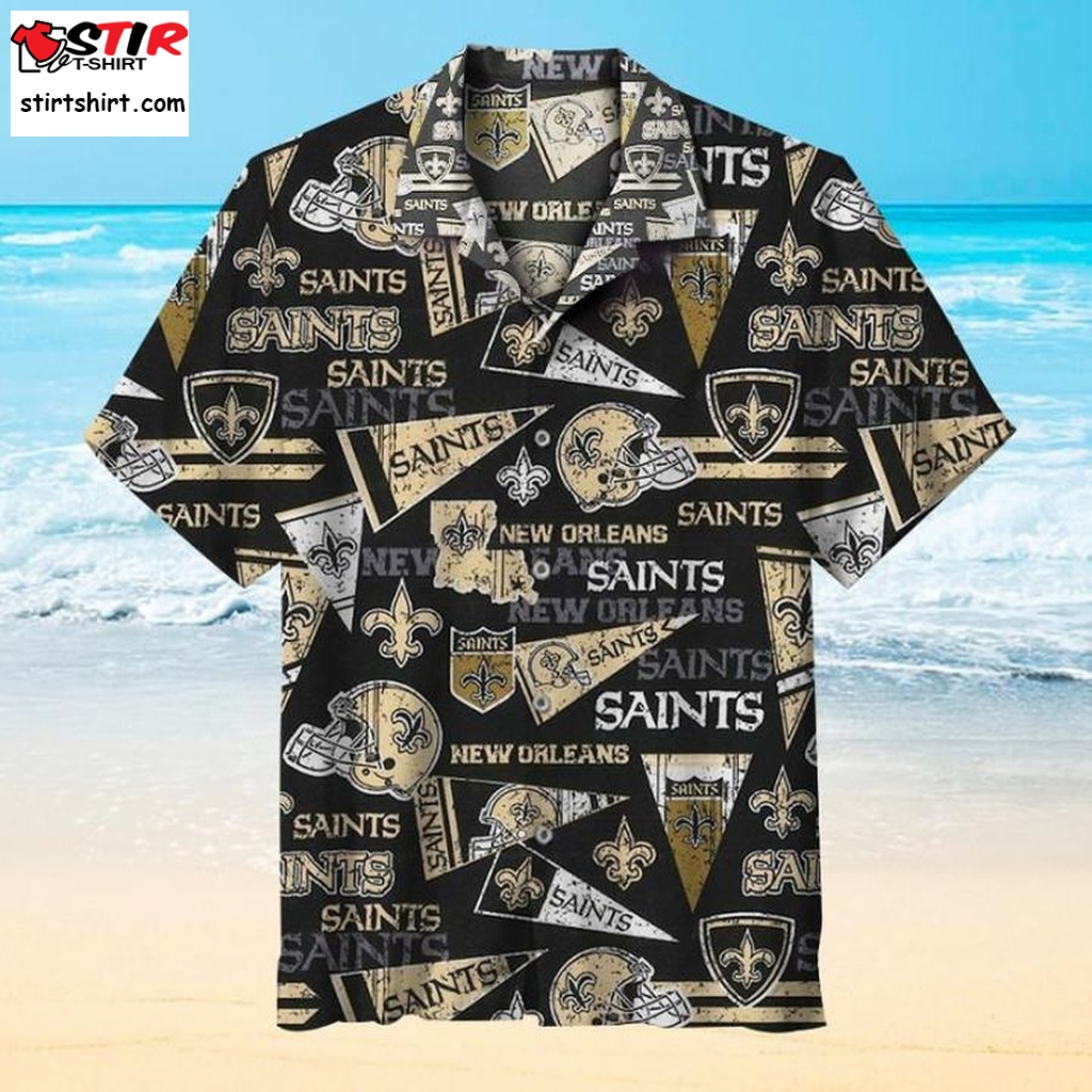 New Orleans Saints Casual Hawaiian Shirt Short Sleeve  Casual  Outfit Men