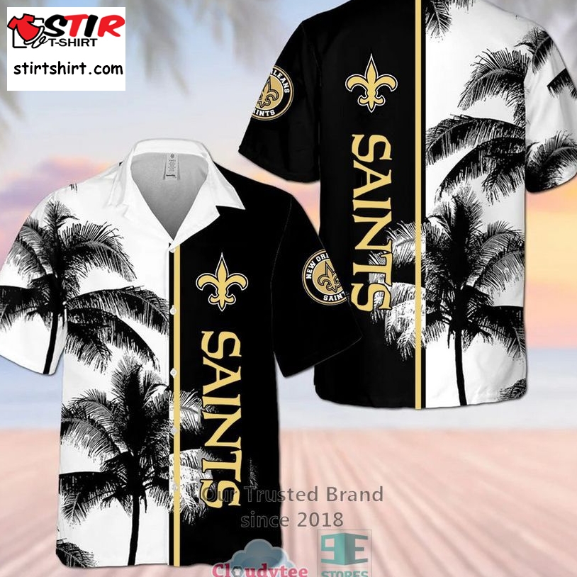New Orleans Saints Palm Tree Hawaiian Shirt    New Orleans Saints 