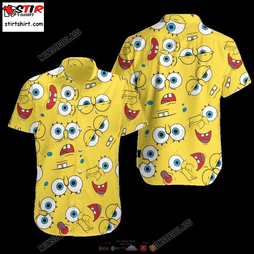 New Spongebob Yellow Hawaiian Shirt
