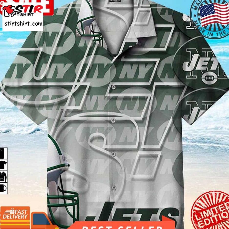 New York Jets Gradient Nfl Hawaiian Graphic Print Short Sleeve Hawaiian Shirt Size S   5Xl  New York Jets 