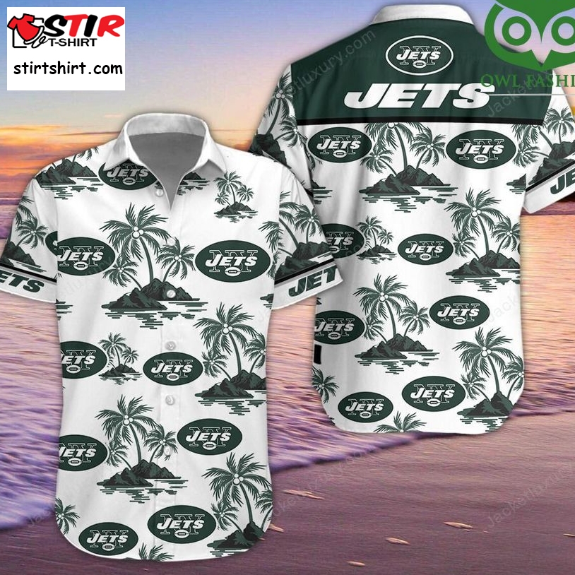 New York Jets Hawaiian Shirt Button Up Shirt  New York Jets 