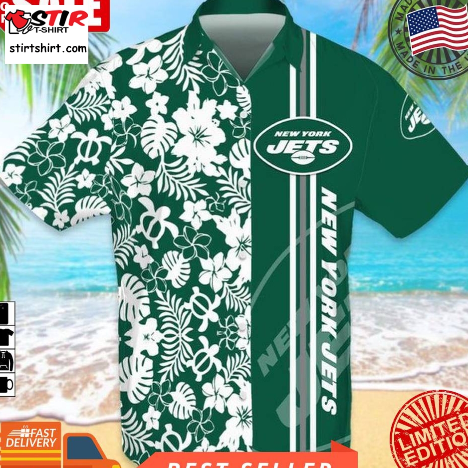 New York Jets Nfl Football Sport Logo Cool Hawaiian Graphic Print Short Sleeve Hawaiian Shirt Size S   5Xl  New York Jets 