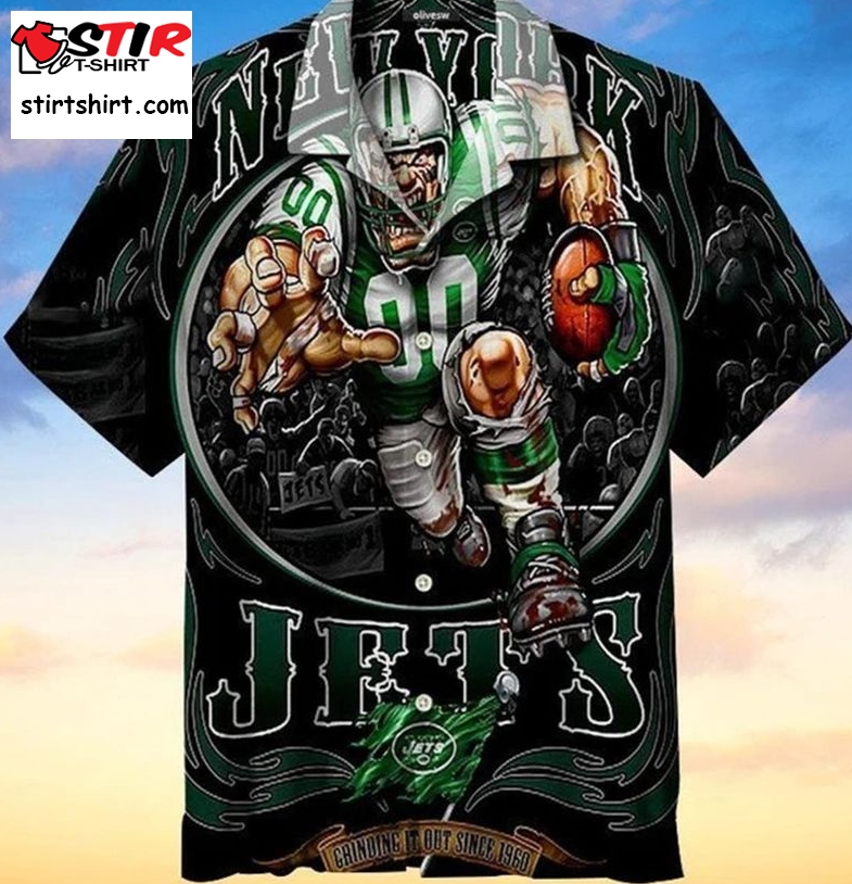 New York Jets Rampage Hawaiian Shirt  New York Jets 
