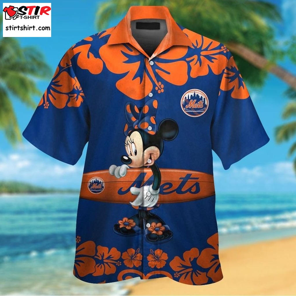 New York Mets Minnie Mouse Short Sleeve Button Up Tropical Aloha Hawaiian Shirts For Men Women  Hawaiian Tropic Shirt