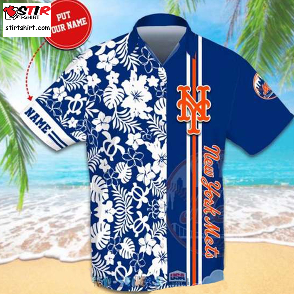 New York Mets Mlb Team Tropical All Over Print Hawaiian Shirt