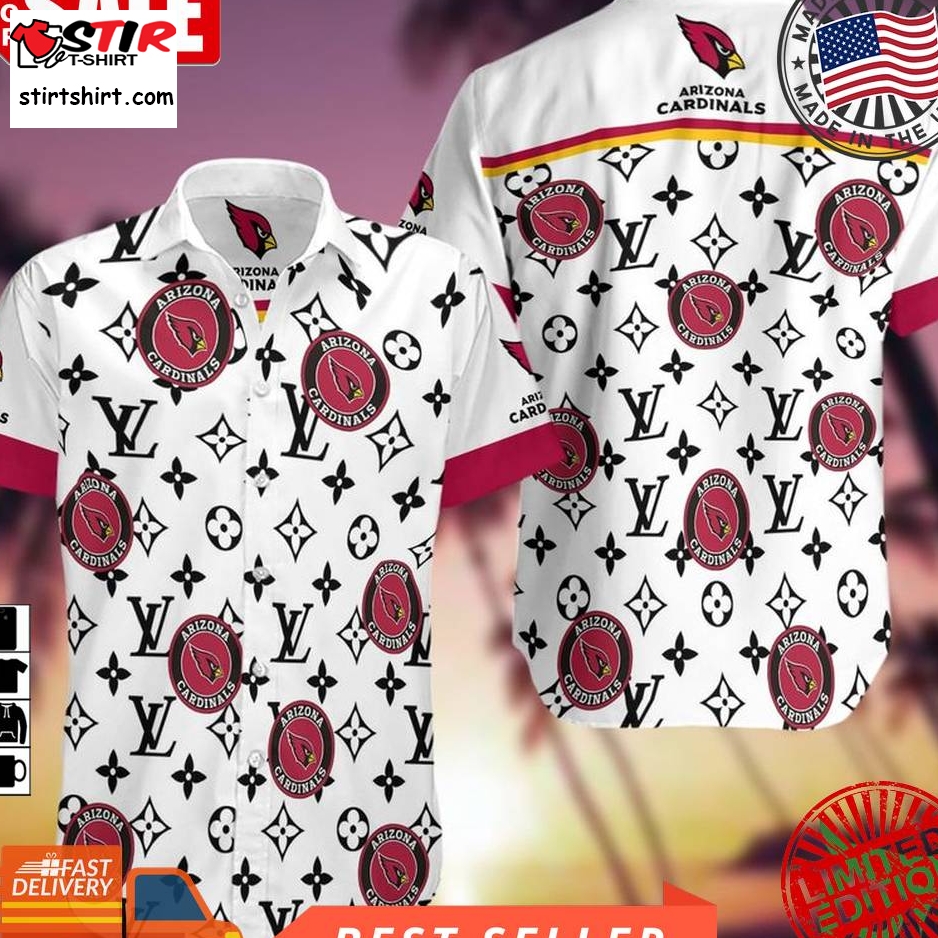 Nfl Arizona Cardinals With Black Louis Vuitton Logo White Hawaiian Shirt