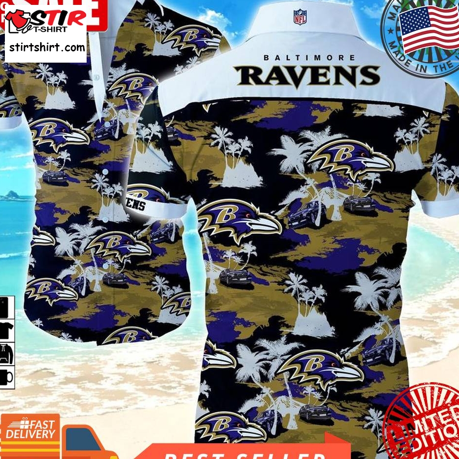 Nfl Baltimore Ravens Tropical Flower Team Logo Hawaiian Shirt Summer