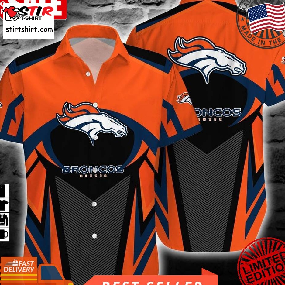 Nfl Broncos Denver Logo Orange Hawaiian Shirt  Denver Broncos 