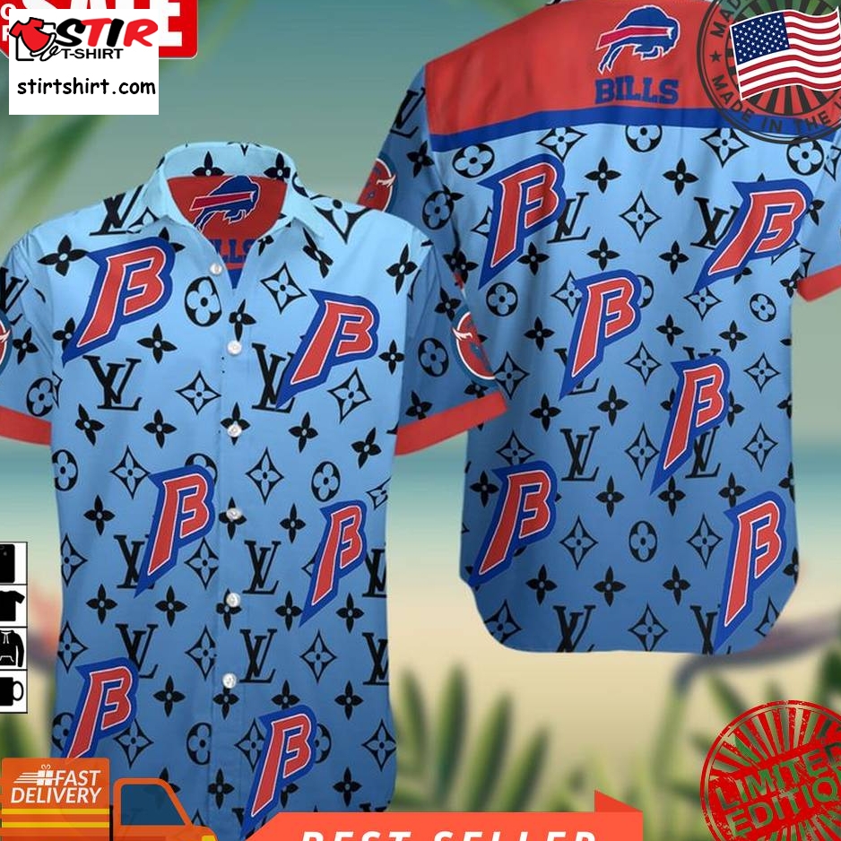 Nfl Buffalo Bills With Black Louis Vuitton Logo Blue And Red Hawaiian Shirt