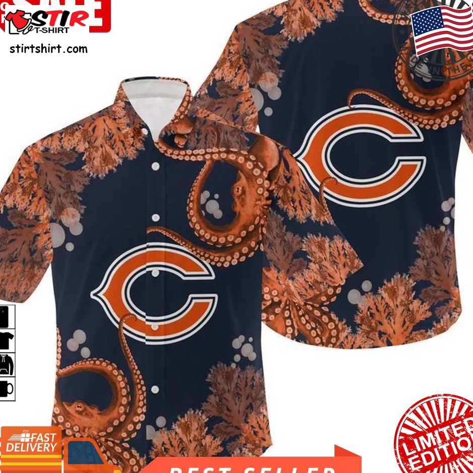 Nfl Chicago Bears Gift For Fan Hawaiian Graphic Print Short Sleeve Hawaiian Shirt 5 H97