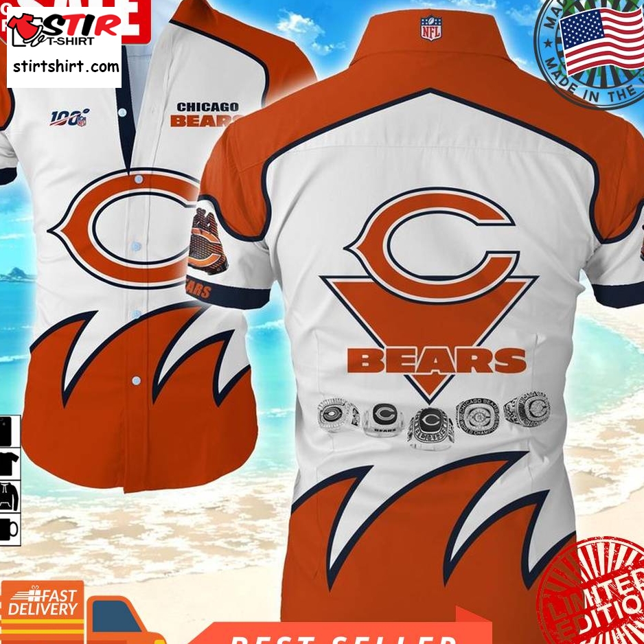 Nfl Chicago Bears Tropical Plant Team Logo Hawaiian Shirt Short Sleeve Summer Wear