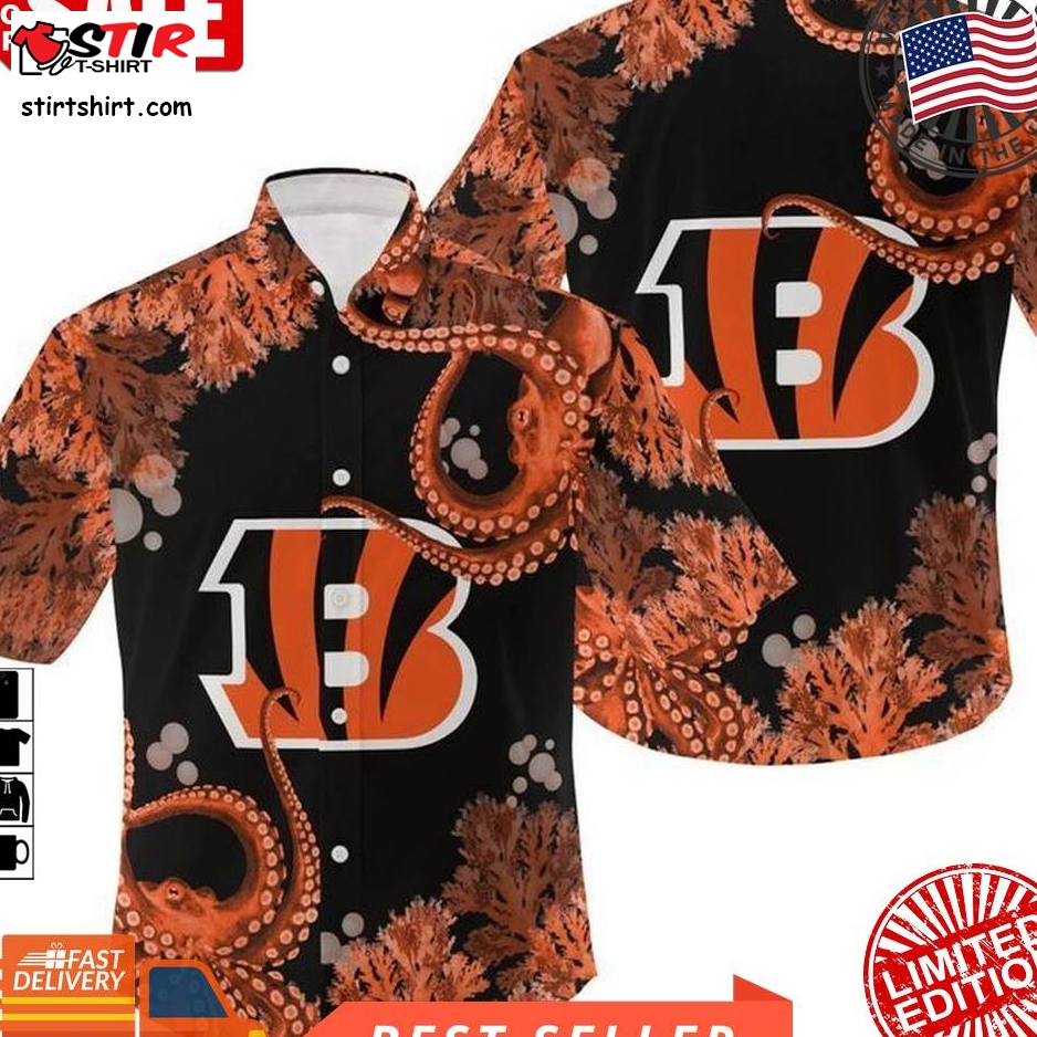 Nfl Cincinnati Bengals Gift For Fan Hawaiian Graphic Print Short Sleeve Hawaiian Shirt 5 H97