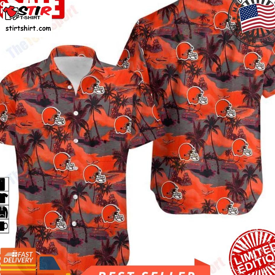 Nfl Cleveland Browns Coconut Tree Hawaii 3D Shirt Tnt 00826 Hws