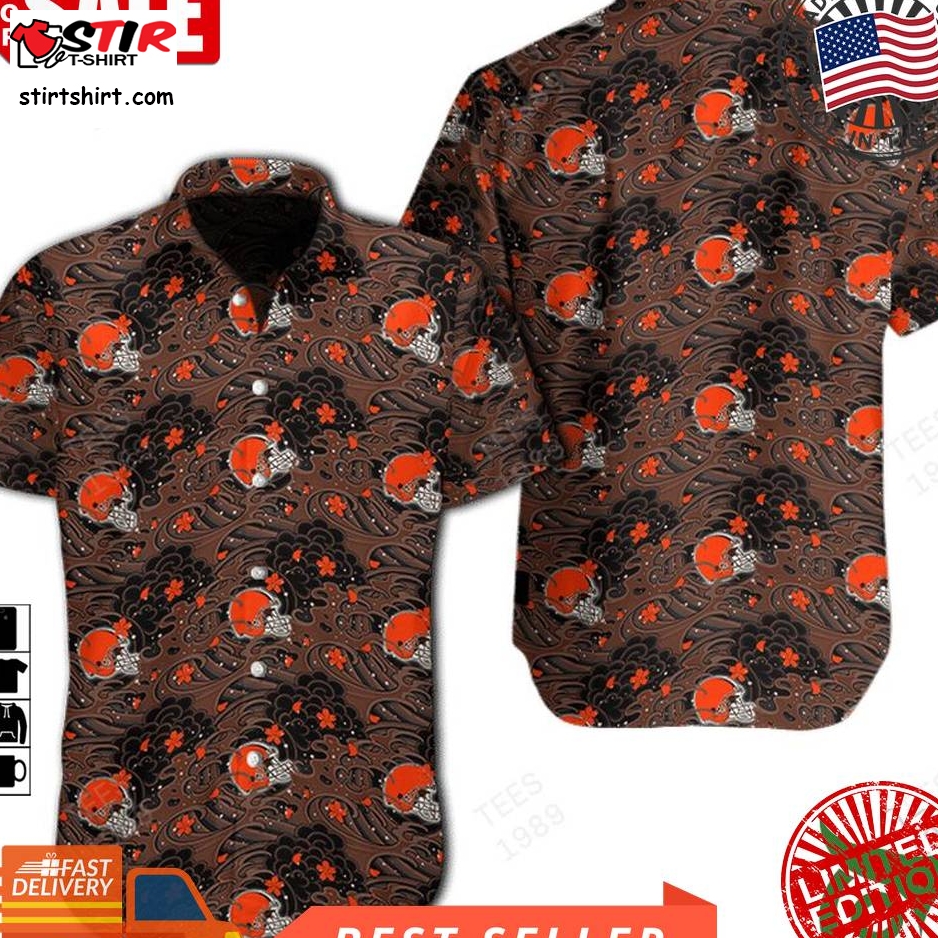 Nfl Cleveland Browns Great Waves Of Japanese Hawaiian Shirt