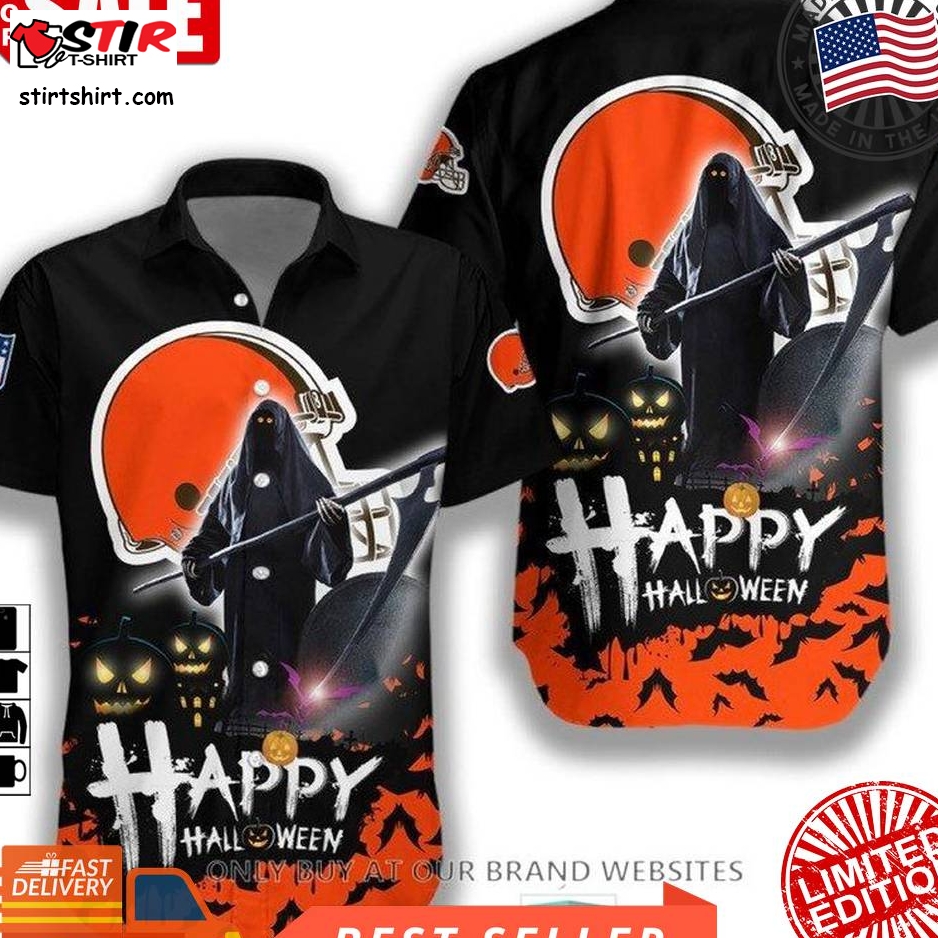 Nfl Cleveland Browns Happy Halloween Hawaiian Shirt  