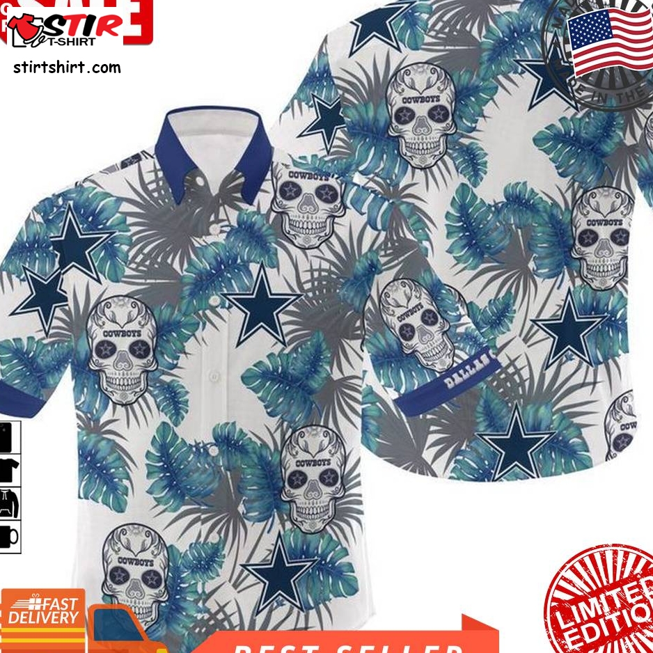 Nfl Dallas Cowboys Candy Skulls Gift For Fan Hawaiian Graphic Print Short Sleeve Hawaiian Shirt 3 H97