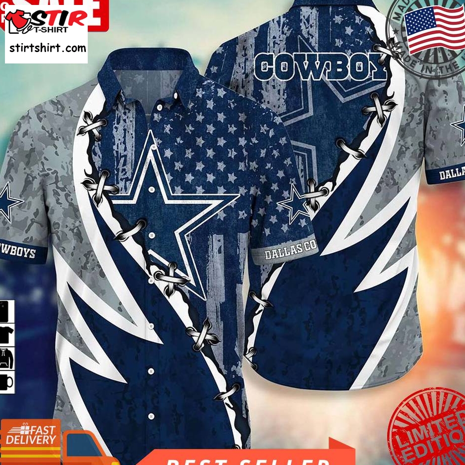 Nfl Dallas Cowboyshawaiian Shirt And Short, Graphic American Flag Print This Summer Best Gift For Fans  Dallas Cowboys 