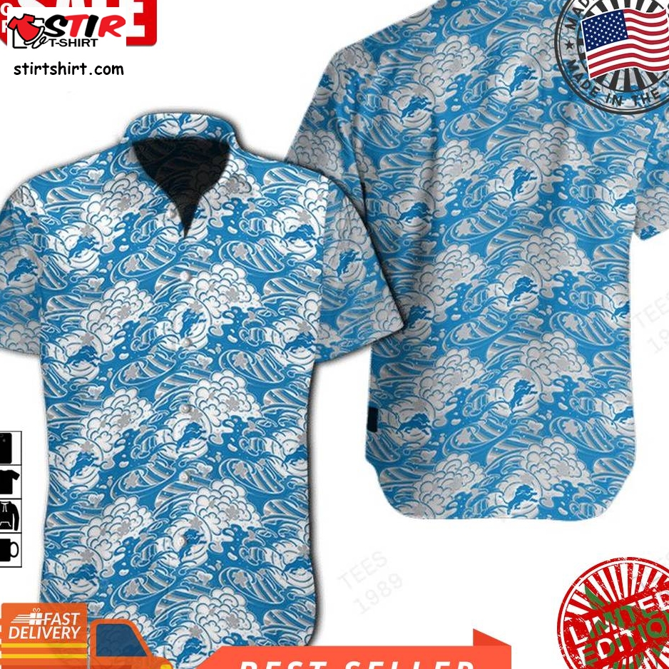 Nfl Detroit Lions Great Waves Of Japanese Hawaiian Shirt