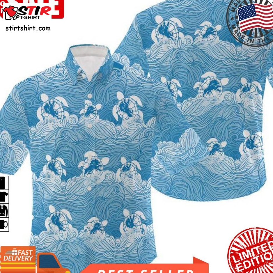 Nfl Detroit Lions Turtles Gift For Fan Hawaiian Graphic Print Short Sleeve Hawaiian Shirt 3 H97
