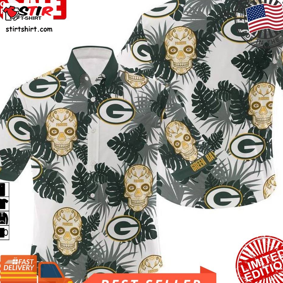 Nfl Green Bay Packers Candy Skulls Gift For Fan Hawaiian Graphic Print Short Sleeve Hawaiian Shirt 3 H97