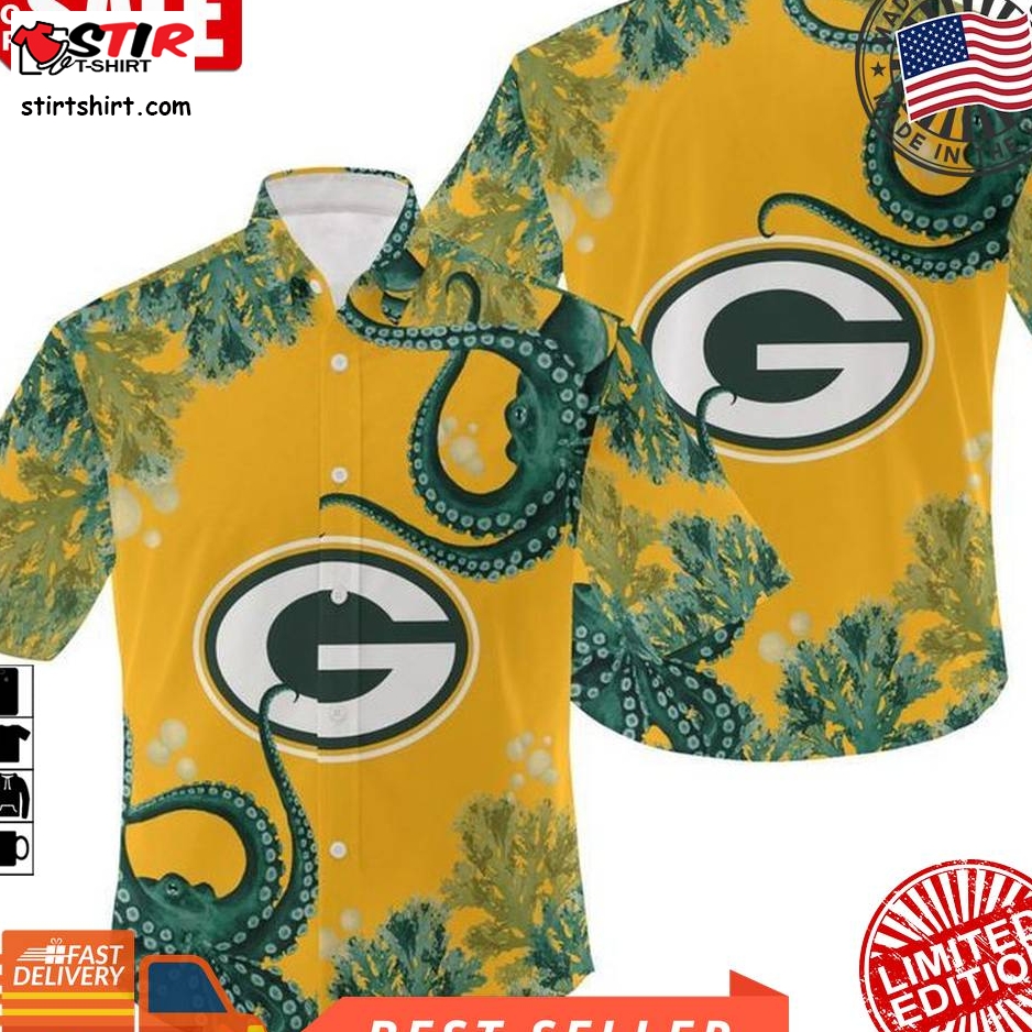 Nfl Green Bay Packers Gift For Fan Hawaiian Graphic Print Short Sleeve Hawaiian Shirt 5 H97