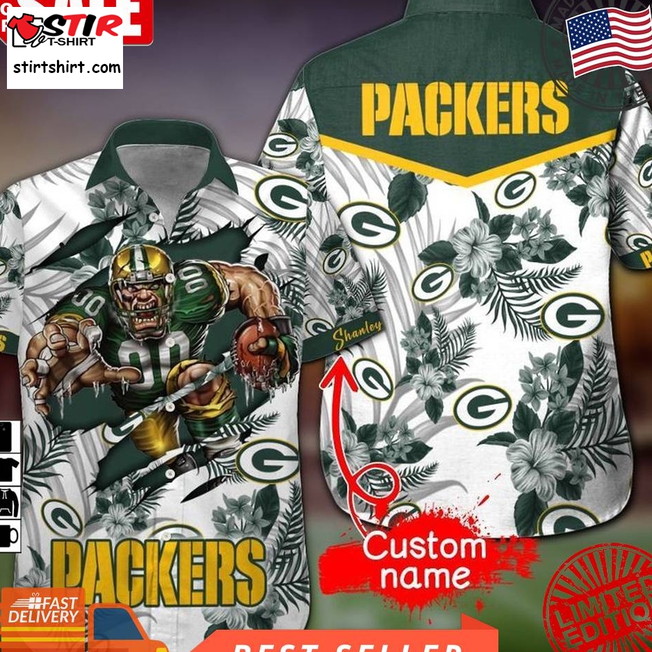 Nfl Green Bay Packers Gift For Fan Personalized Hawaiian Graphic Print Short Sleeve Hawaiian Shirt H97