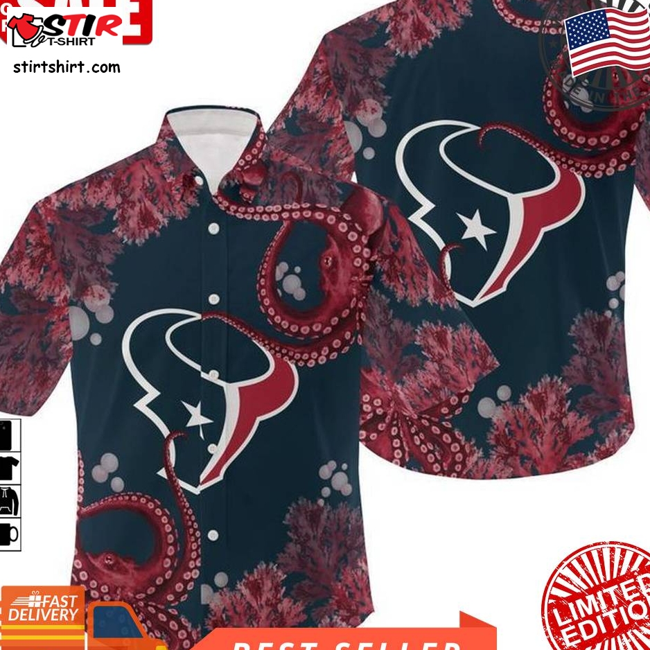 Nfl Houston Texans Gift For Fan Hawaiian Graphic Print Short Sleeve Hawaiian Shirt 5 H97