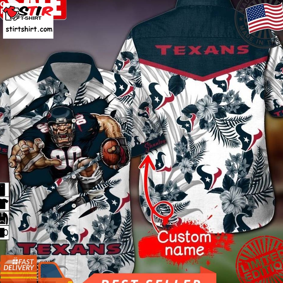 Nfl Houston Texans Gift For Fan Personalized Hawaiian Graphic Print Short Sleeve Hawaiian Shirt H97