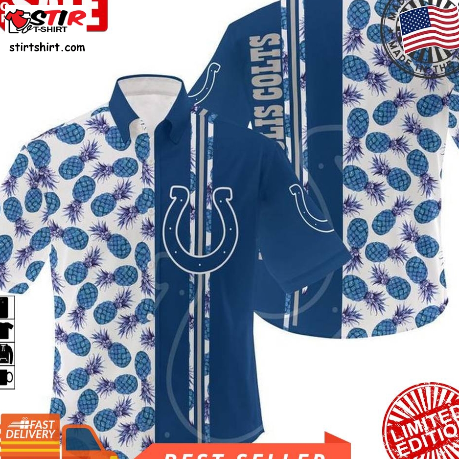 Nfl Indianapolis Colts Gift For Fan Hawaiian Graphic Print Short Sleeve Hawaiian Shirt 4 H97