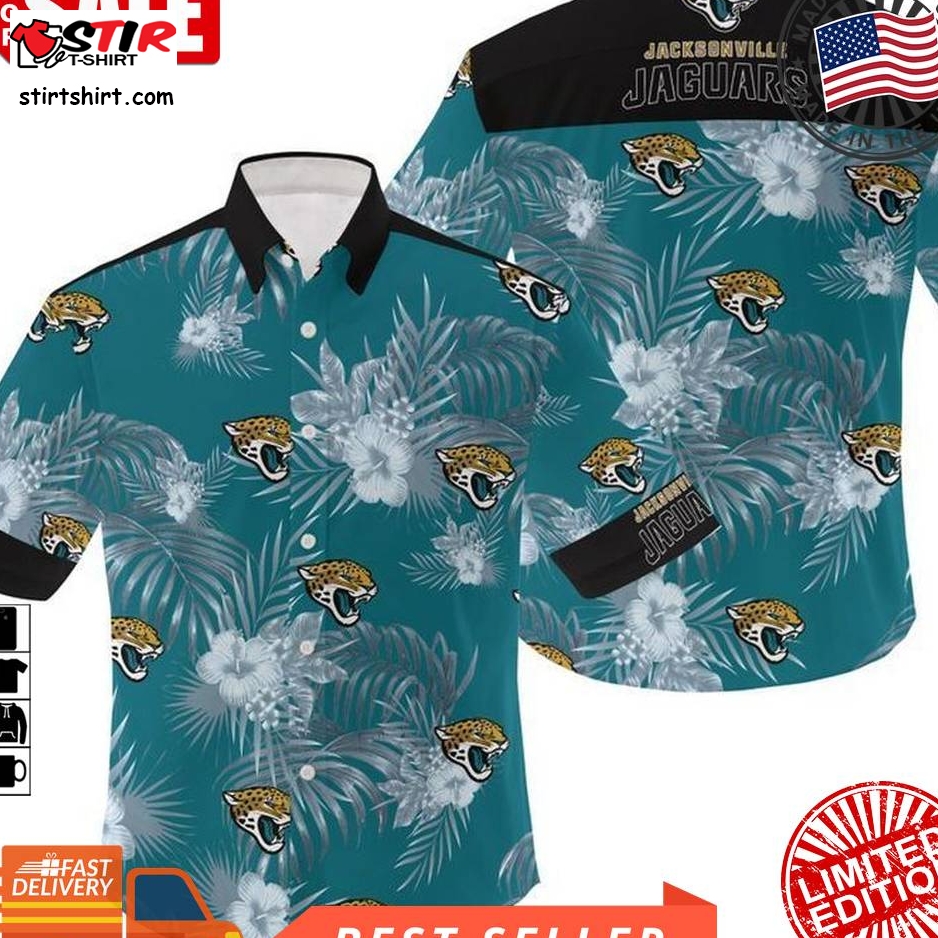 Nfl Jacksonville Jaguars Flowers Gift For Fan Hawaiian Graphic Print Short Sleeve Hawaiian Shirt 3 H97