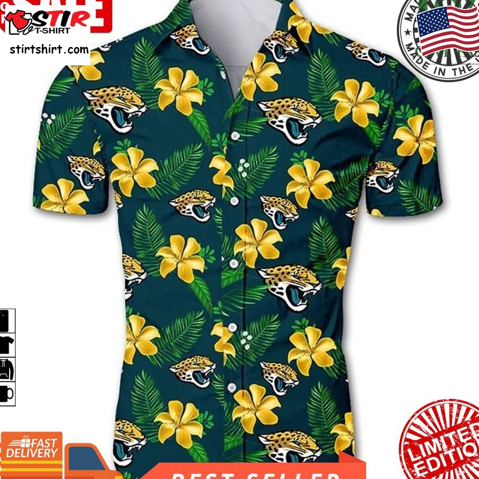 Nfl Jacksonville Jaguars Tropical Flower Hawaiian Shirt