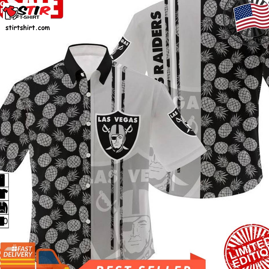 Nfl Las Vegas Raiders Gift For Fan Hawaiian Graphic Print Short Sleeve Hawaiian Shirt 4 H97