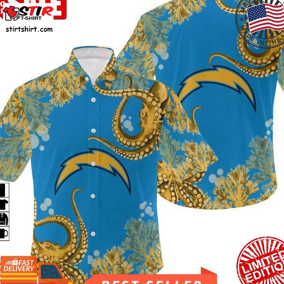 Nfl Los Angeles Chargers Gift For Fan Hawaiian Graphic Print Short Sleeve Hawaiian Shirt 5 H97