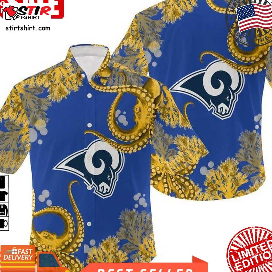 Nfl Los Angeles Rams Gift For Fan Hawaiian Graphic Print Short Sleeve Hawaiian Shirt 5 H97
