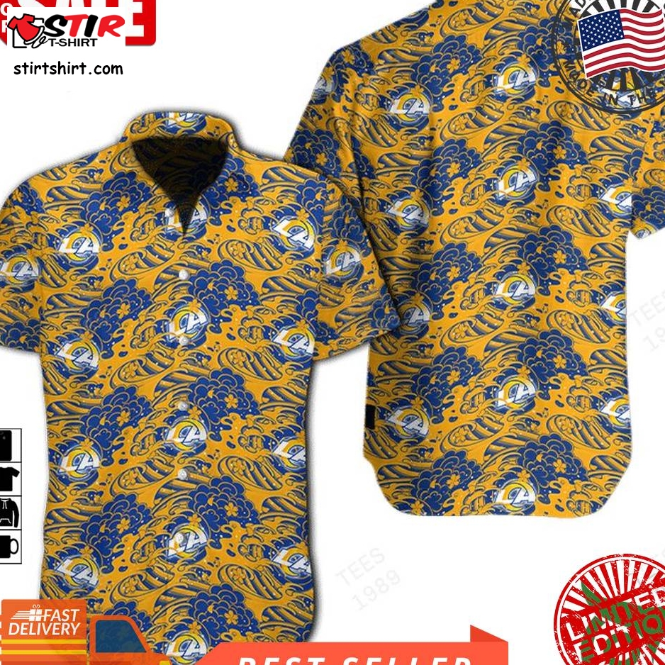 Nfl Los Angeles Rams Great Waves Of Japanese Hawaiian Shirt