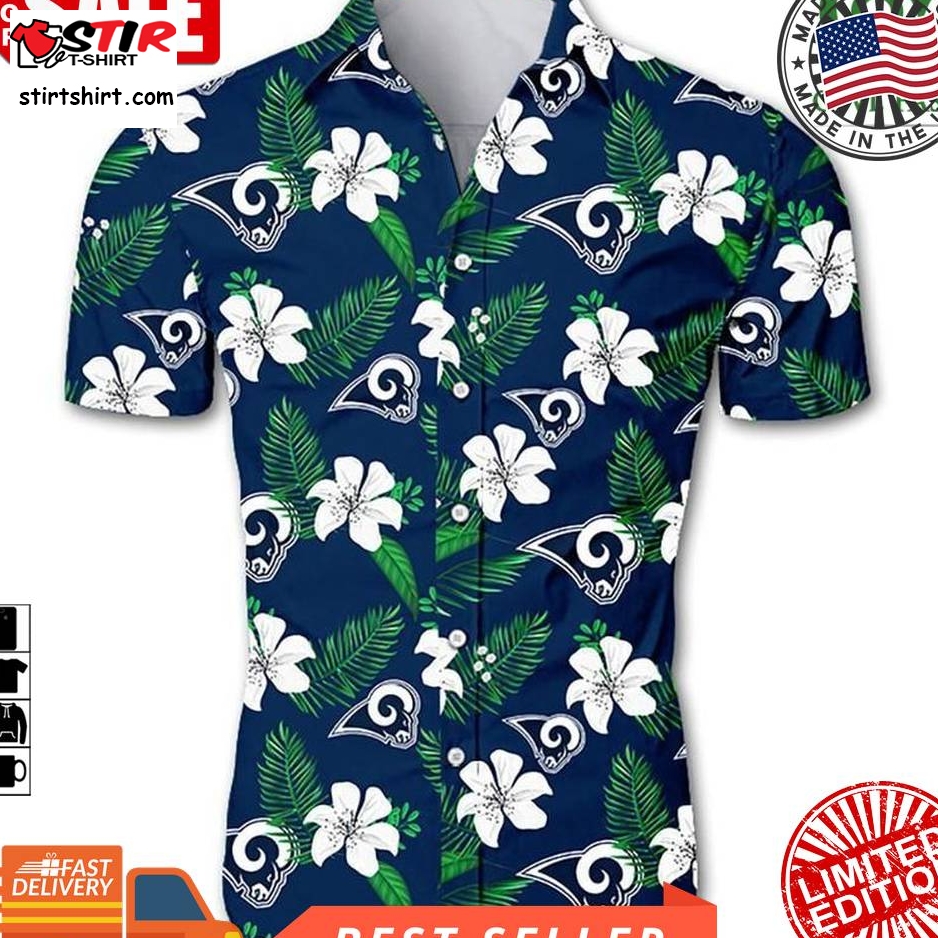 Nfl Los Angeles Rams Tropical Flower Hawaiian Shirt Short Sleeve Summer Wear
